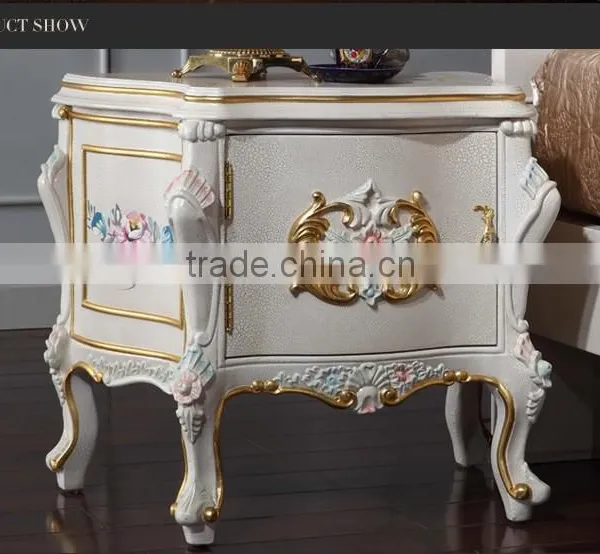 Luxury European Furniture - Baroque Antique Solid Wood Bedstand-Monarchy Furniture photo-4