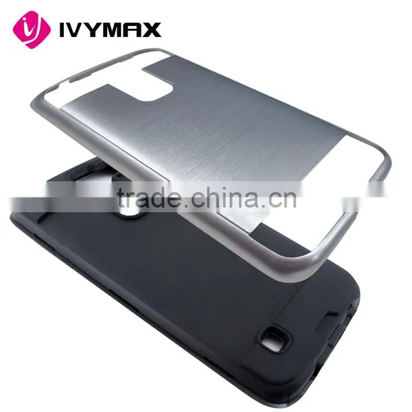 IVYMAX Factory Wholesale Dark Silver Brushed Metal Texture Cell Phone Case For LG Tribute 5 K7/MS330 Devices photo-4