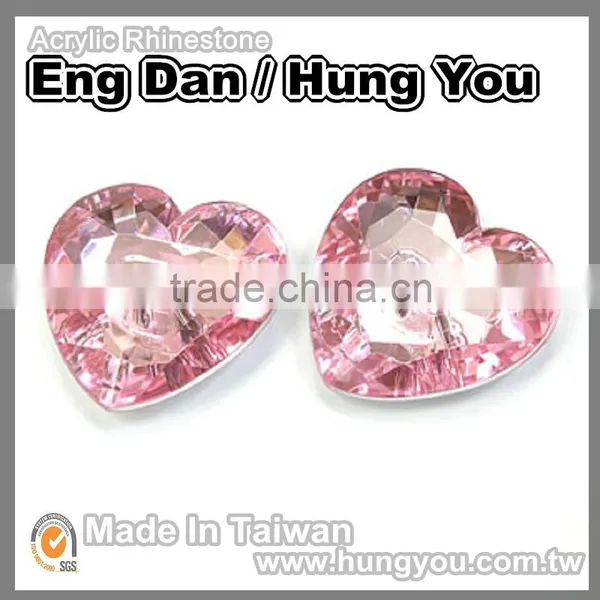 Heart Shape Rhinestone Buttons For Clothes