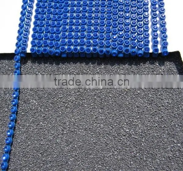 SS8 Colored Rhinestone Trimming/D115 Plastic Base With Sapphire Cup Chain for Wedding Dress/ Rhinestone Banding(RT-240-A-COL) photo-4