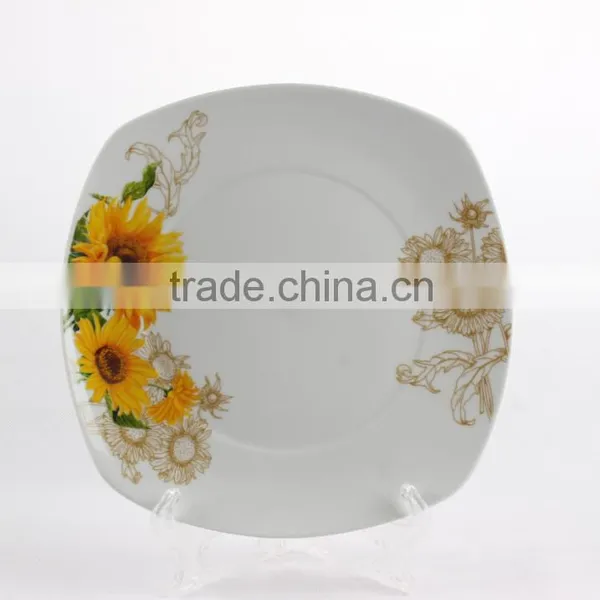 Small Size Super White Logo Decal Printable Customized Restaurant And Hotel Ceramic Porcelain Square Plates Dishes photo-6