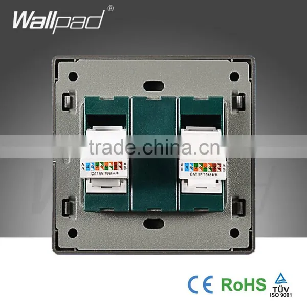 2015 China Hot Sale Wholesaler Wallpad Luxury Wall Light Switch Panel Network Computer Double COM Socket photo-4