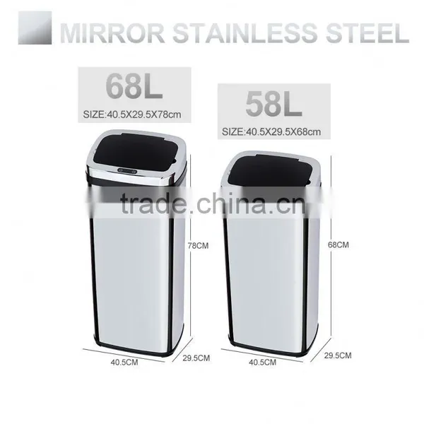 8 10 13 Gallon Infrared Touchless Dustbin Stainless Steel Waste Bin Automatic Garbage Can SD-007 photo-4