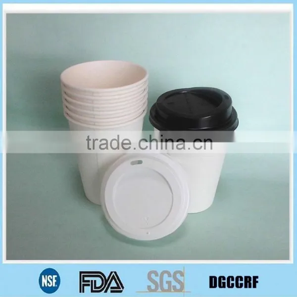 White Plain Paper Cup With Black Lid photo-2