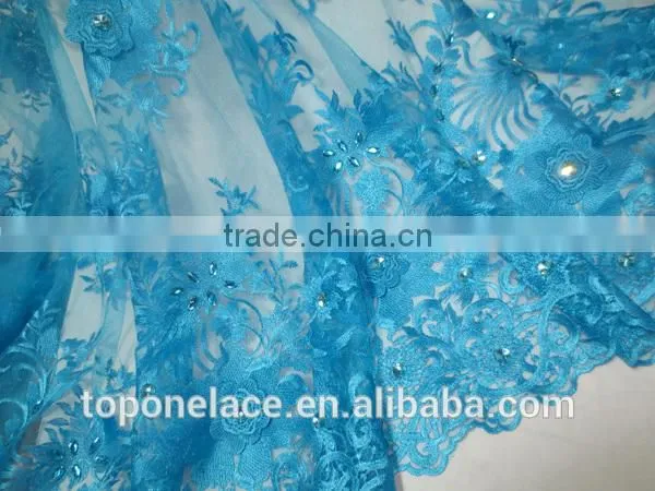 High Quality French Lace Fabric African Bridal Lace Fabrics Embroidery Lace Fabric for Wedding Dress photo-6