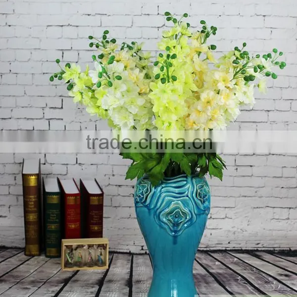 European Style Artificial Wholesale Flowers Artificial Silk Delphinium Ajacis photo-4