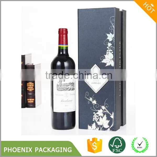 Luxury Single Bottle Red Wine Box Paper Cardboard Wine Box