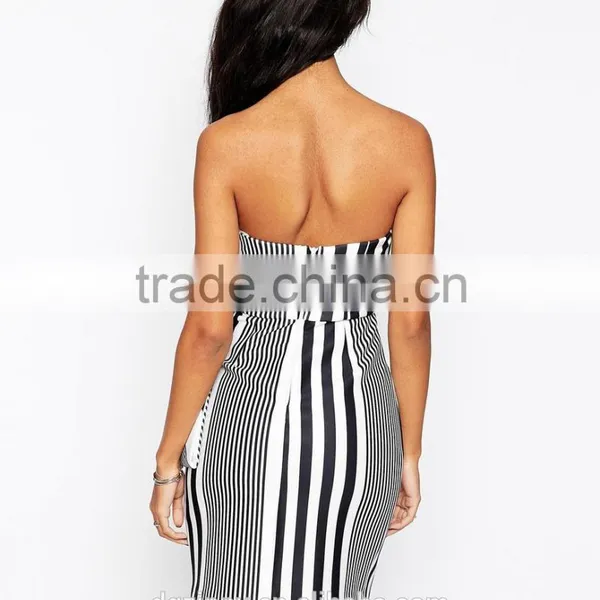 Bow Bandeau Stripe Print Dress photo-4