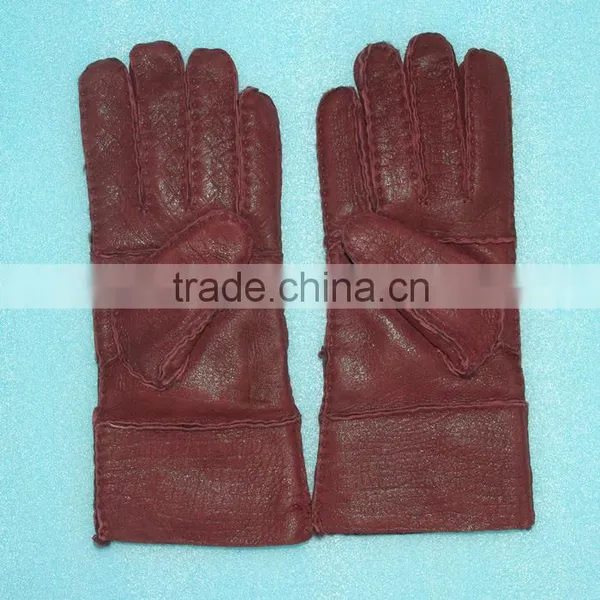 Hand Made Leather Mitten Fur Skin Double Face Fur /leather Gloves,KZ140034 photo-5