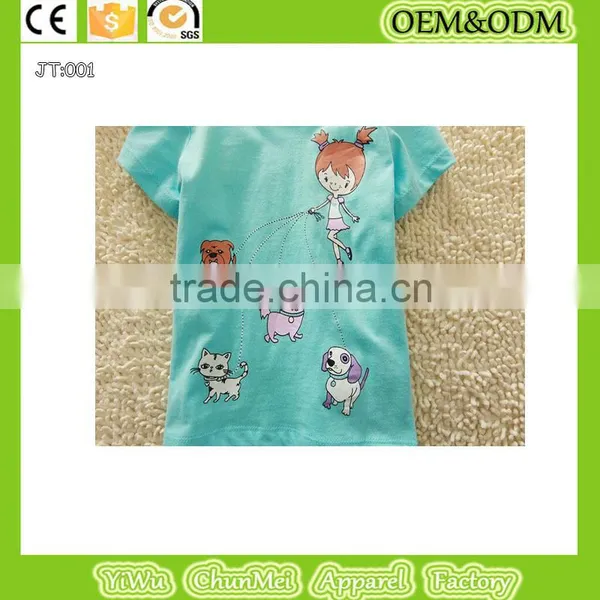 100% Cotton T-shirt Animal T-shirt Kids T-shirt Dog T-shirt Child T-shirt Cat T-shirt Girl T-shirt photo-2