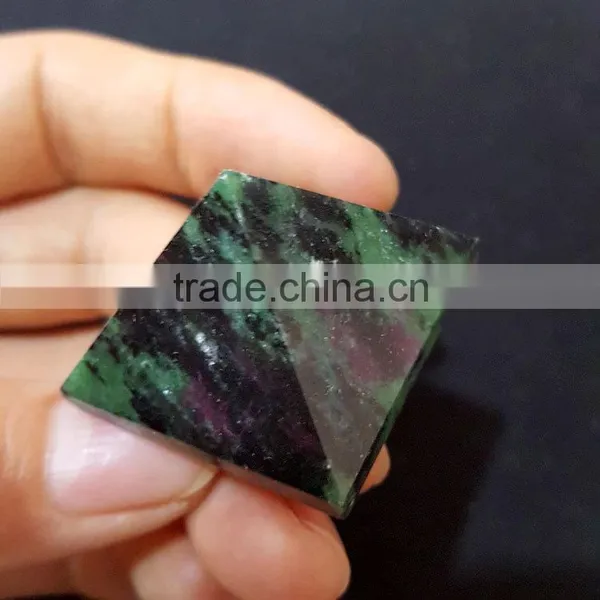 Small Ruby Gemstone Pyramids Epidote Stone Pyramids photo-2