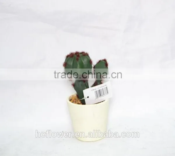 Artificial Cactus Planted in Round Ceramic for Decoration