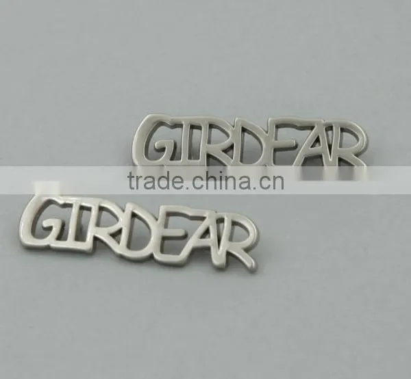 Silver Color Metal Letters Logo Label Tags for Scarf photo-4