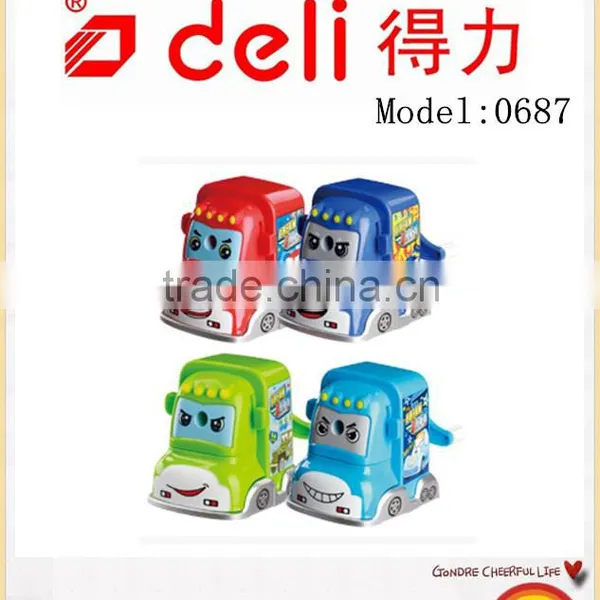 Deli Stationery School Supplies Pencil Sharpener Car Carton Pencil Sharpener Model 0687