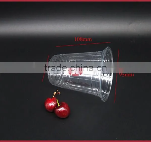 APET Material Plastic Disposable Cup With Dome Flat Lid 400ml 14oz High Transparent photo-2