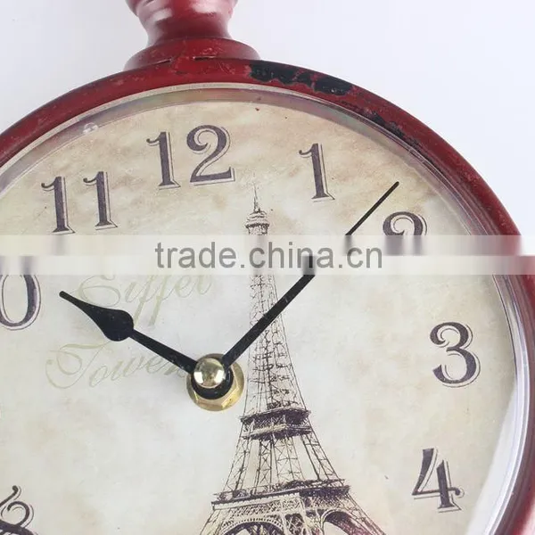 Antique Design Bedside Metal Art Table Clock photo-2