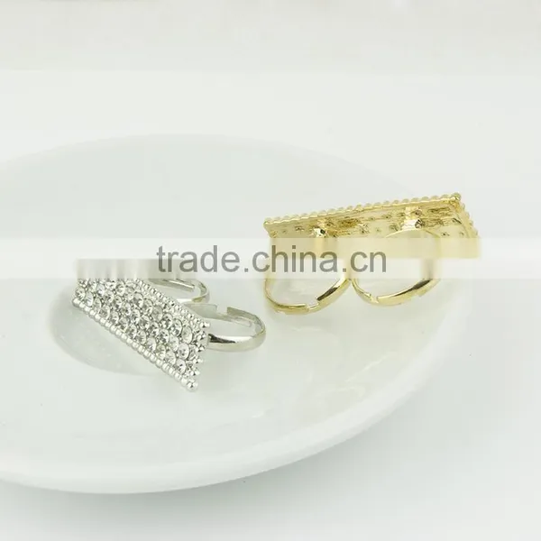 Stainless Steel Jewelry Geometry Diamonds Rings photo-2