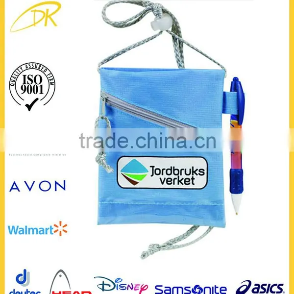 Crossbody Convention ID Travel Neck Wallet With Pen Holder
