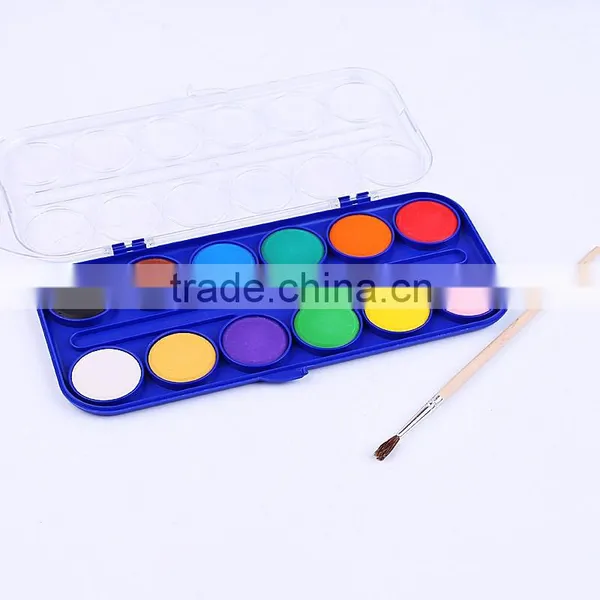 China Art Supplier Wholesale Soild Water Color Cake, 28mm*0.5mm Size 12Color Watercolor Cake for Child Art Drawing photo-3