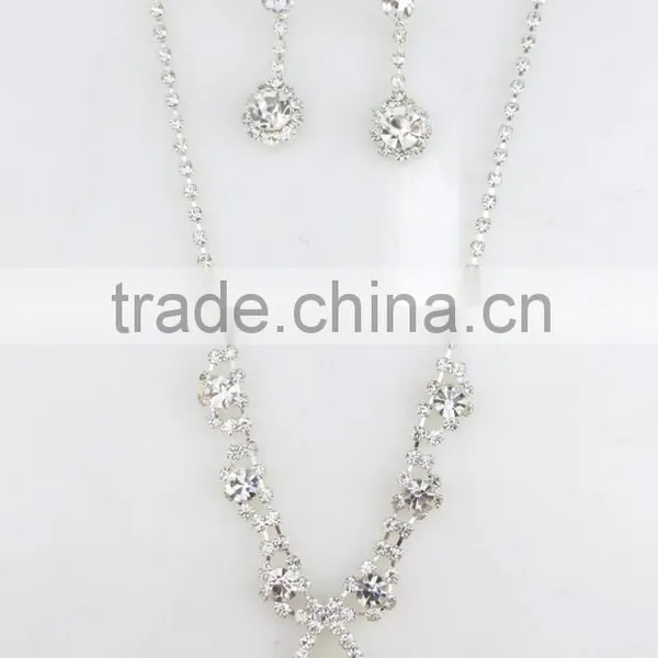 Girls Unique Clear Stone Jewelry Necklace Set