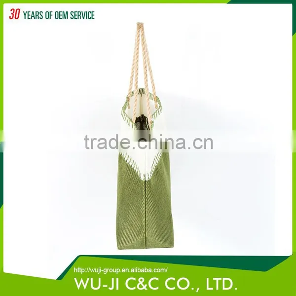 China Wholesale100%polyester Eco-friendly Burlap Gift Tote Bag photo-3