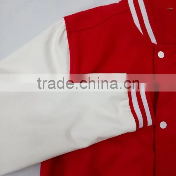 Red Color Custom Baseball Man Jacket Design photo-6