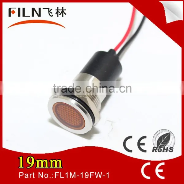 19mm Mounting Hole 12v Metal LED Lift Indicator Lamp With Cable Leading photo-2