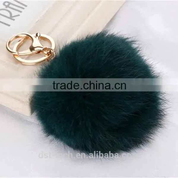 2017 New Trinket Keychain Pompons Rabbit Fur Fluffy Pom Pom Key Chains for Cars Keyrings photo-3