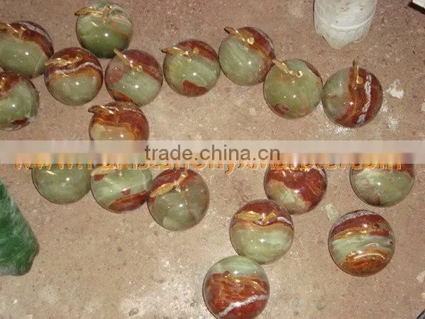 Factory Made Buy Cheap PURE Home Decoration ONYX APPLE WITH BRASS LEAF HANDICRAFTS photo-5