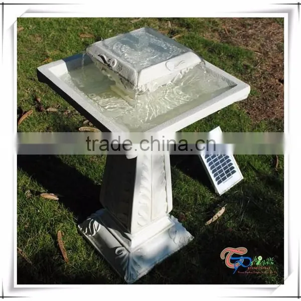 Square Simple White Tiers Solar Fountain photo-4