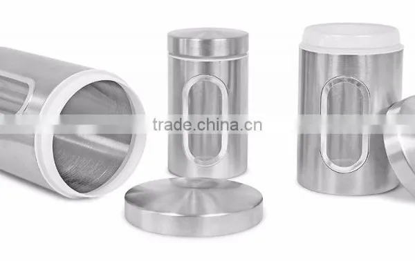 3PCS Kitchen Food Coffee Tea Sugar Flour Stainless Steel Storage Canisters photo-6