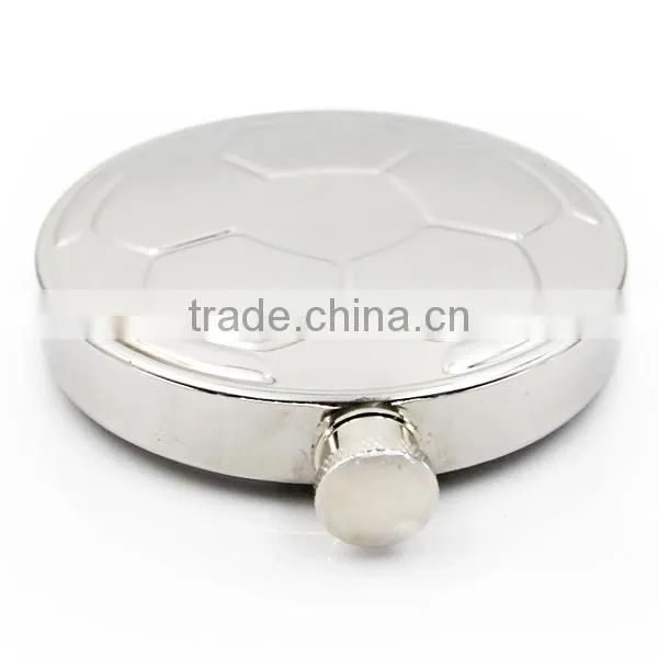4.5 OZ Stainless Steel Flagon Football Style Bright Polished Circular Flagon photo-3