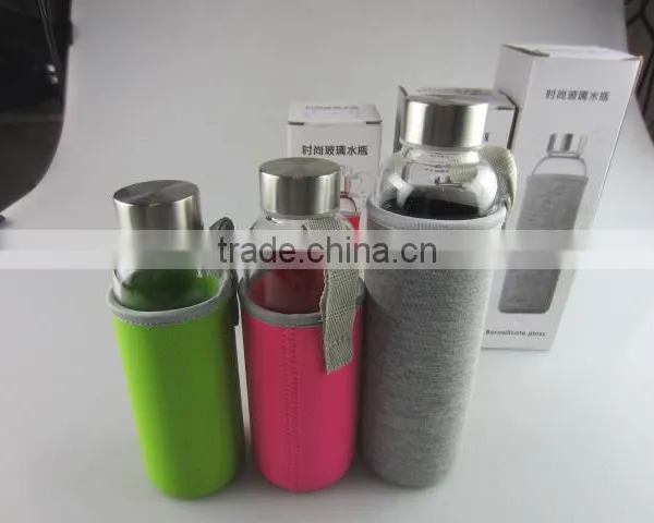 Wholesale Glass Sport Watter Bottle With Knitted Jacket in Stock photo-2