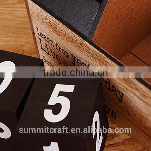 Antique Yearly House Design Wooden Desk Calendar photo-2