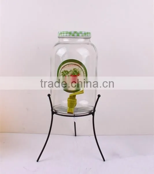 18L Large Glass Juice Jar With Metal Rack photo-5