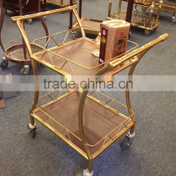 Stainless Steel Mobile Food Cart Coffee Cart Hand Cart for Sale C-37 photo-2