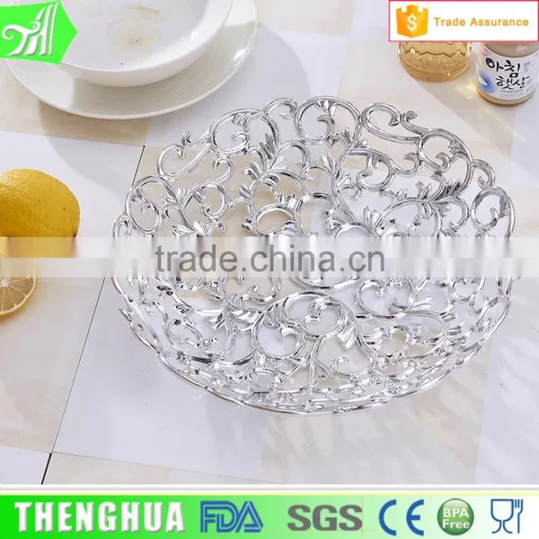 Gold Fruit Plate Decorative Indian Serving Tray photo-4