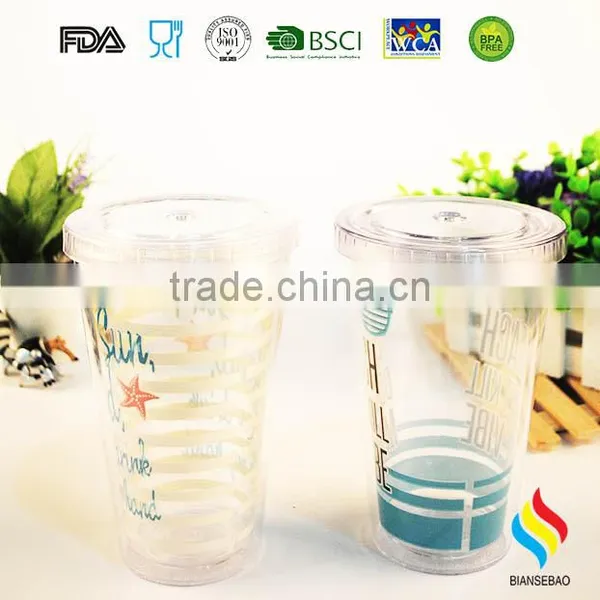 LFGB Passed PS 450ml Plastic Tumbler Cups With OEM LOGO photo-5