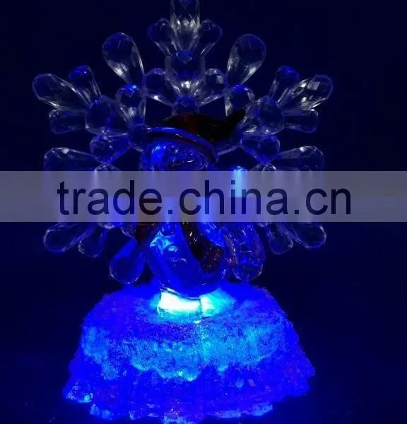 New Style Led Rbg Light Acrylic Artificial Christmas Snowflake Snowman photo-6