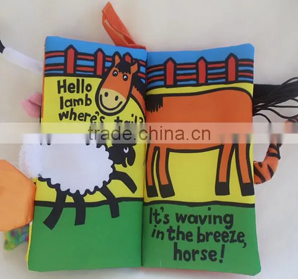 New Born Baby Infant Developmental Soft Animal Cloth Book Farm Tails Cloth Book photo-4
