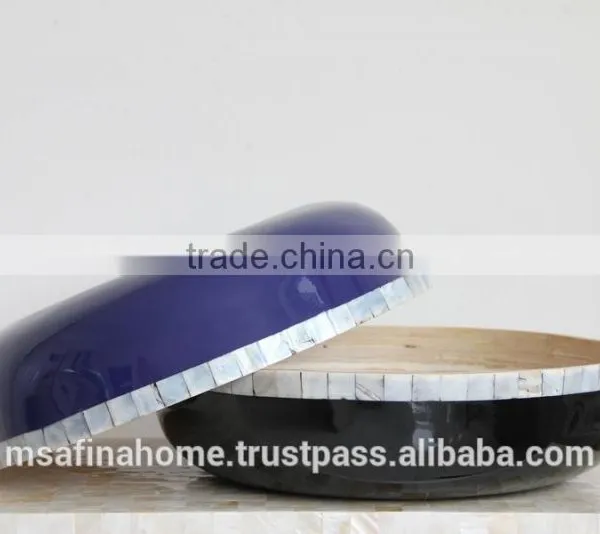 Color Lacquered Spun Bamboo Salad Bowl photo-2