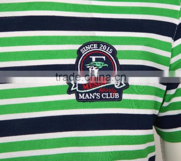 Wholesale Mens Flat Knit Striped Brand Cotton t Shirt photo-4