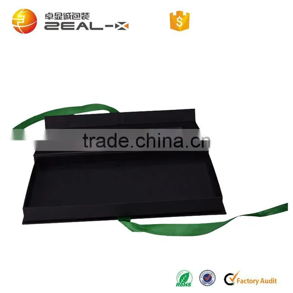 Cardboard Matte Black Box for Hair Extensions With Ribbon photo-5