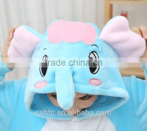 Flannel Cartoon Adult Animal Jumpsuit Animal Pajamas Jumpsuit Elephant Design photo-4