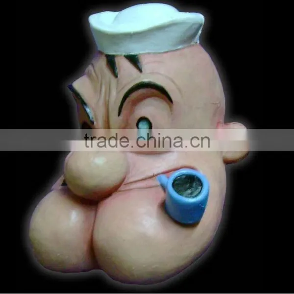 POPEYE THE SAILOR MAN LATEX MASK Halloween Costume Prop photo-2