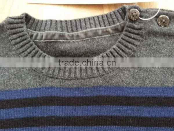 High Quality Kids Children 100% Pure Cotton Plain Elbow Patch Sweater(DK22F) photo-4