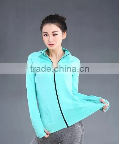 New Fashion Custom Ladies Nylon Soprt Seamless Jacket photo-6