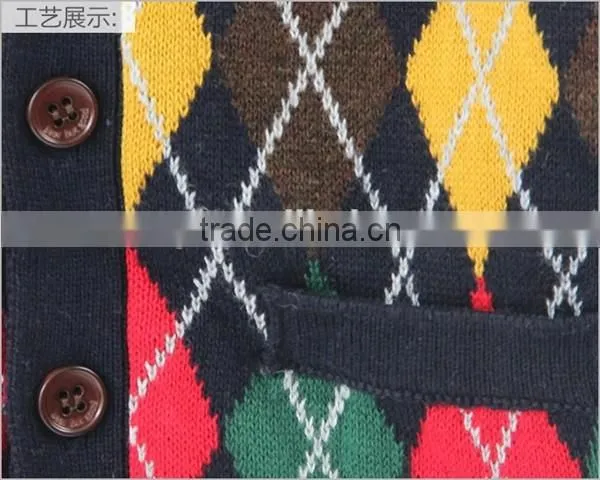 British Style Argyle Boys Knitwear Cardigan photo-4