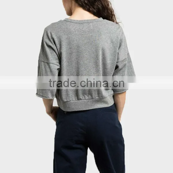Ladies Clothing Hip Hop Clothing Crew Neck Half Sleeve Hoodies photo-2