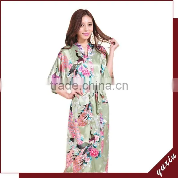15 Colors Factory Wholesale Plus Size Peacock Women Robe Sleepwear,nightgown Silk Robes RL1-00 photo-4